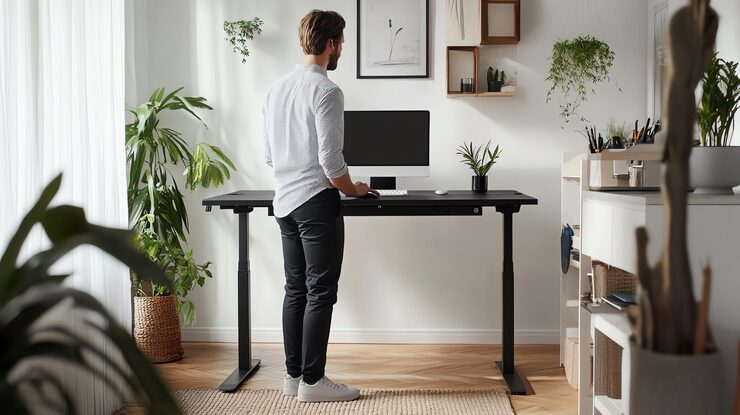 guy on standing desk working