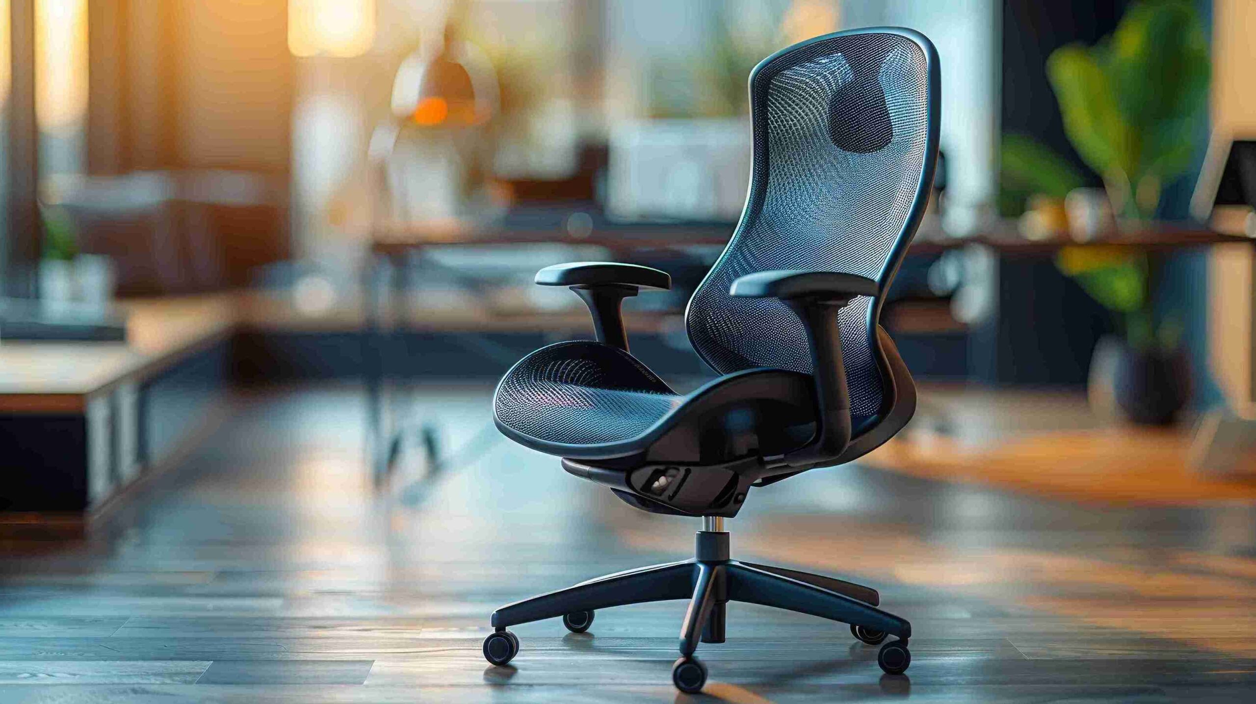 office chair on hardwood floor