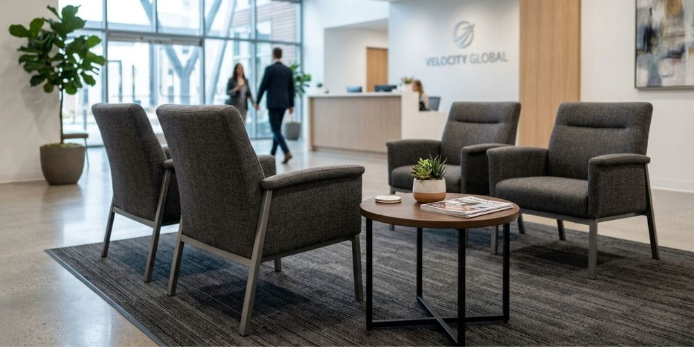 office waiting area furniture featuring simple reception seating chairs