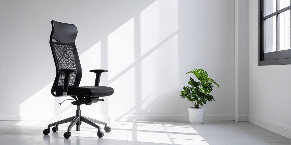 modern black mesh ergonomic office chair