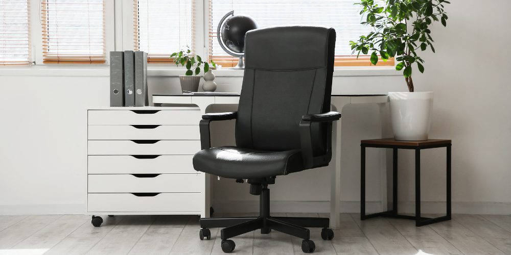 black leather executive office chair