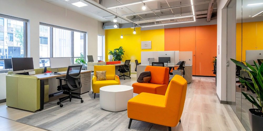 Brightly colored modern office